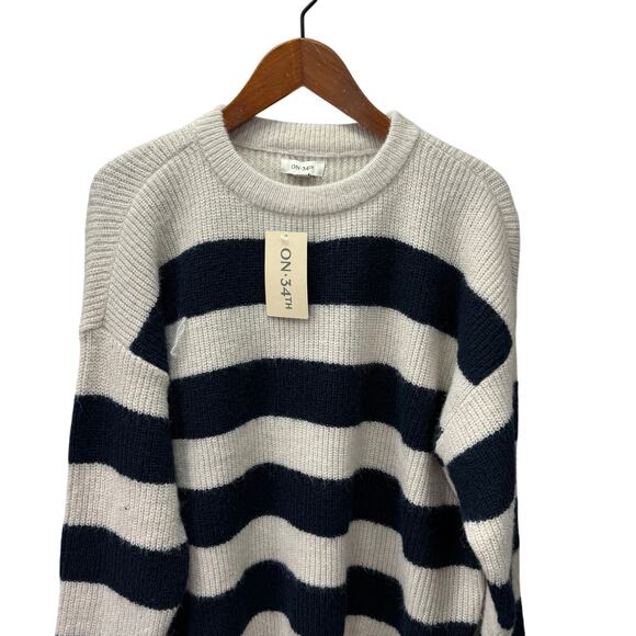 Macy's On 34th Plus Sweater 1X Striped Preppy NEW #G713-B - Picture 3 of 7